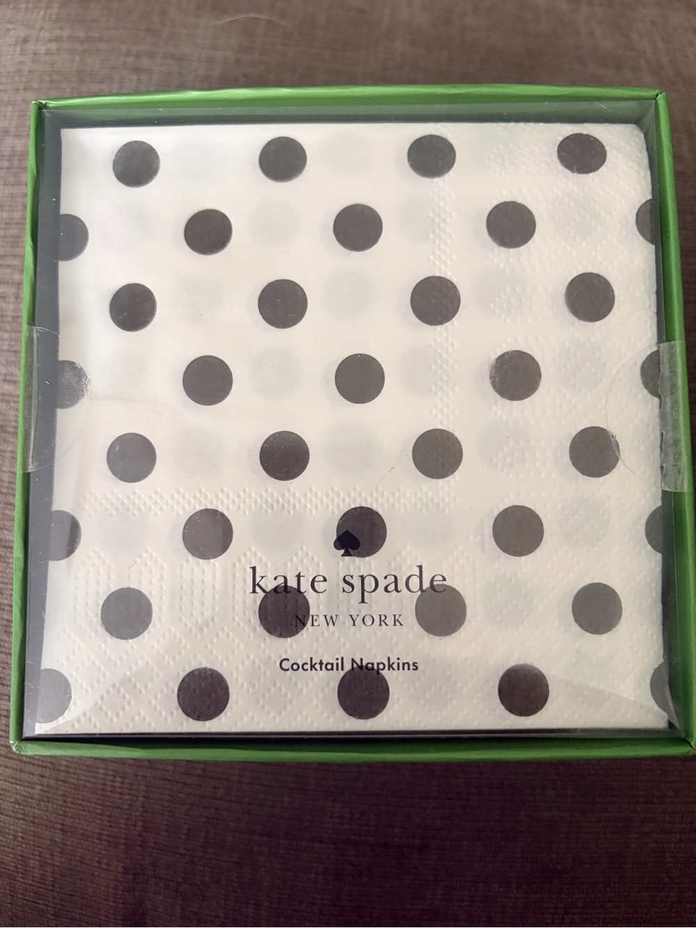 kate spade White Cocktail Napkins with Black Polka Dots